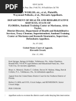 Mary Worlds, Etc., Waymond Pollacks, Movants-Appellants. v. Department of Health and Rehabilitative Services, State of Florida, Sunland Training Center at Marianna, Alvin Taylor, District Director, Department of Health and Rehabilitative Services, Tracy Clemons, Superintendent, Sunland Training Center at Marianna and Kenneth Stoutamire, Supervisor, 929 F.2d 591, 11th Cir. (1991)