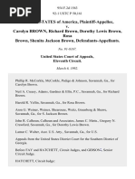 United States v. Carolyn Brown, Richard Brown, Dorothy Lewis Brown, Rosa Brown, Shenita Jackson Brown, 954 F.2d 1563, 11th Cir. (1992)