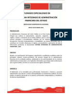 Diplomado Especializado en Siaf Sistema Integrado de Administracion Financiera Del Estado