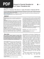 Punishment and Reward in Parental Discipline For Children Aged 5 To 6 Years: Prevalence and Groups at Risk