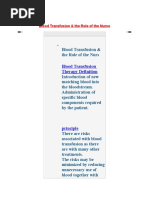 Blood Transfusion Therapy Definition