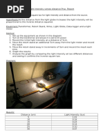 Inverse Square Law Prac Report