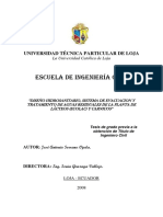 Diseño Hidrosanitario, Sistema de Evacuación y Tratamiento de Aguas Residuales de La Planta de Lacteos (ECOLAC) y Cárnicos