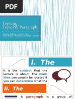 Topics of Paragraph