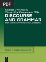 Discourse and Grammar From Sentence Types To Lexical Categories PDF