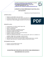 Sugestões de Estratégias de Estudo para Melhorar o Desempenho Dos Alunos