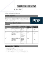 Curriculum Vitae: Vikram Singh Solanki