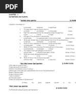 Question Bank Class Vii (Science) Chapter-1 Nutrition in Plants