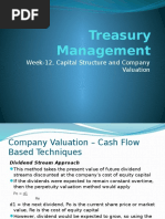 Treasury Management: Week-12, Capital Structure and Company Valuation