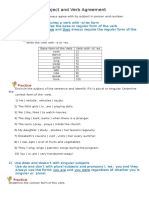 Subject and Verb Agreement