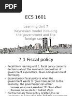 Learning Unit 7 Keynesian Model Including The Government and The Foreign Sector