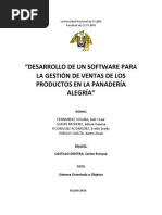 Desarrollo de Un Software para La Gestión de Ventas de Los Productos en La Panadería Alegría