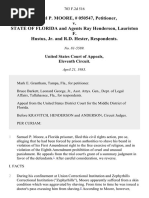 Samuel P. Moore, 050547 v. State of Florida and Agents Ray Henderson, Lauriston F. Hustus, Jr. and R.D. Hester, 703 F.2d 516, 11th Cir. (1983)