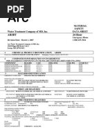 Arsbt 24 Hour: Material Safety Water Treatment Company of MD, Inc. Data Sheet