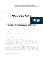 Module One: Understanding Some Concepts and Terms Used in Systems Analysis