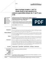 Expression of Estrogen Receptors Aandbin Paratesticular Tissues in Boys Operated On For Unilateral Cryptorchidism Between The 1 and 4 Years of Life