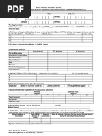 Post Office Savings Bank Account Opening/Purchase of Certificate Application Form For Individuals