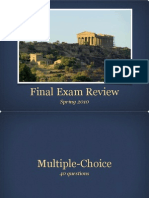 Final Exam Review: Spring 2010