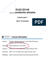 Physics of Semicondors