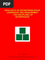 Highlights of Entrepreneurship, Leadership, and Management - The Disciplines of Enterpriship