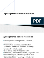 Syntagmatic Sense Relations