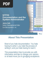 WTFM: Documentation and The System Administrator: Janice Gelb