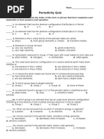 Periodicity Quiz