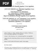 Leonard Finch, Cross-Appellant v. City of Vernon, Etc., Cross-Appellee, Clark Rogers, J.C. Armstrong, Jr., Coleman Armstrong, Cross-Appellees. Rupert D. Reddick, Cross-Appellant v. City of Vernon, Etc., Cross-Appellees, J.C. Armstrong, Jr., Coleman Armstrong, Cross-Appellees, 845 F.2d 256, 11th Cir. (1988)