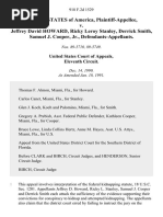 United States v. Jeffrey David Howard, Ricky Leroy Stanley, Derrick Smith, Samuel J. Cooper, JR., 918 F.2d 1529, 11th Cir. (1991)