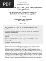 Walton Motor Sales, Inc., Cross-Appellants v. F.H. Ross, JR., and Ernest Schleussener, SR., Cross-Appellees, 736 F.2d 1449, 11th Cir. (1984)