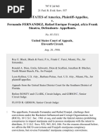 United States v. Fernando Fernandez, Rafael Enrique Franjul, A/K/A Frank Sinatra, Defendants, 797 F.2d 943, 11th Cir. (1986)