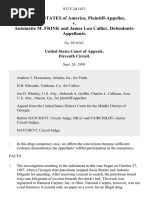 United States v. Antoinette M. Frink and James Lon Callier, 912 F.2d 1413, 11th Cir. (1990)