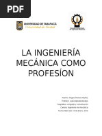 La Ingeniería Mecánica Como Profesión