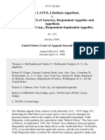 George Latus, Libellant-Appellant v. United States of America, and Todd Shipyards Corp., Respondent-Impleaded-Appellee, 277 F.2d 264, 2d Cir. (1960)