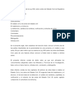 Análisis y Comentario de La Ley 659 Sobre Actas Del Estado Civil