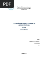 Resumen Analítico de La Ley Orgánica de Procedimientos Administrativos