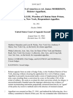 United States of America Ex Rel. James Morrison, Relator-Appellant v. J. Edwin Lavallee, Warden of Clinton State Prison, Dannemora, New York, 319 F.2d 37, 2d Cir. (1963)