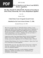 United States of America Ex Rel. Oscar Leon Rosen, Relator-Appellant v. The Hon. Harold W. Follette, Warden of Greenhaven State Prison, Stormville, New York, 409 F.2d 1042, 2d Cir. (1969)