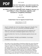 American Eutectic Welding Alloys Sales Co., Inc., and Eutectic Corporation, Inc. v. Dytron Alloys Corporation, Ralph O. Karsner, Jr. And William N. Price, and Kenneth R. Youngblood, 439 F.2d 428, 2d Cir. (1971)