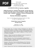 United States v. Philip Rastelli, Nicholas Marangello, Joseph Massino, Carmine Rastelli, James Vincent Bracco, Charles Martelli, Charles Agar, Anthony Cantatore, Warren Weissman and Dominic Mariani, 870 F.2d 822, 2d Cir. (1989)