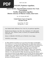 Jon Wilson v. Robert Hoke, Superintendent, Eastern New York Correctional Facility, District Attorney of Monroe County, Intervenor, 945 F.2d 1250, 2d Cir. (1991)