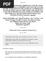 United States v. Robert Shapiro, AKA "Robert Krimins," AKA "Ted Ely," AKA Robert Weldon, AKA Bob Cremins, AKA Robert Gurian, AKA William Thomas Stovers, AKA Robert Bullis, AKA James Nally, 107 F.3d 5, 2d Cir. (1997)