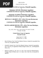 United States v. Mohinder Singh, United States of America v. Shamsher Wadud, United States of America v. Bengal Cabaret, Inc., D/B/A Nirvana Restaurant, United States of America v. Bangladesh House, Inc., D/B/A Nirvana Boutique, 628 F.2d 758, 2d Cir. (1980)