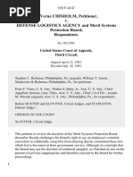 Laverne Chisholm v. Defense Logistics Agency and Merit Systems Protection Board, 656 F.2d 42, 3rd Cir. (1981)