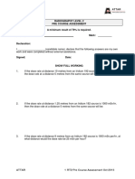 RT2 Pre Course Assessment