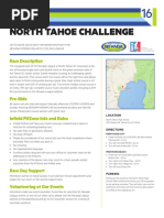 North Tahoe Challenge Race Flyer