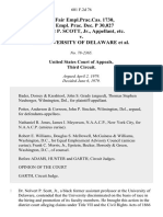 19 Fair Empl - Prac.cas. 1730, 20 Empl. Prac. Dec. P 30,027 Nolvert P. Scott, JR., Etc. v. The University of Delaware, 601 F.2d 76, 3rd Cir. (1979)