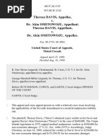 Theresa Davis v. Dr. Akin Omitowoju, Theresa Davis v. Dr. Akin Omitowoju, 883 F.2d 1155, 3rd Cir. (1989)