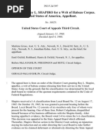 Application of Roy L. Shapiro For A Writ of Habeas Corpus. United States of America, 392 F.2d 397, 3rd Cir. (1968)