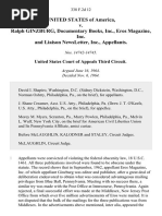 United States v. Ralph Ginzburg, Documentary Books, Inc., Eros Magazine, Inc. and Liaison Newsletter, Inc., 338 F.2d 12, 3rd Cir. (1964)